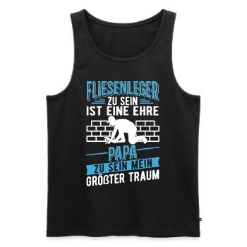 Fliesenleger und Papa Fliesenleger Vatertag - Männer Premium Bio Tank Top - Schwarz - Vorne - Michal (187cm)