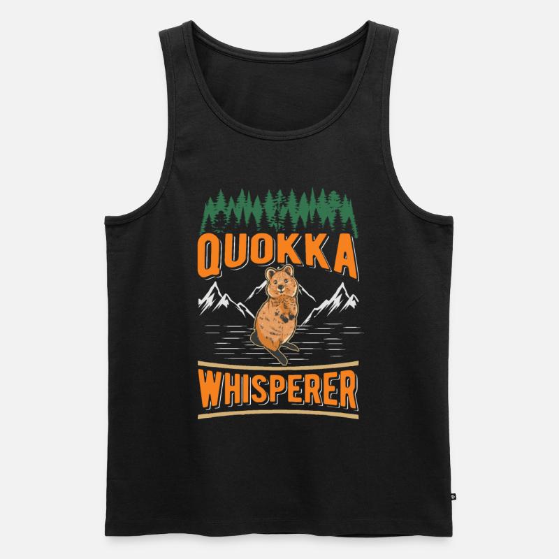 Quokka Flüsterer Kurzschwanzkänguru - Männer Premium Bio Tank Top - Schwarz