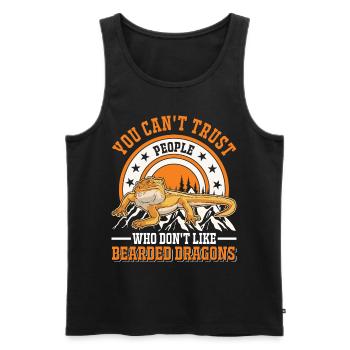 Bearded Dragon Pogona Gift - Men's Premium Organic Tank Top - black - Front - Michal (187cm)