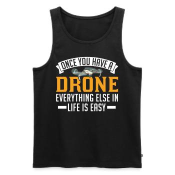 Drohne Geschenk Quadrocopter Drohnenpilot - Männer Premium Bio Tank Top - Schwarz - Vorne - Michal (187cm)