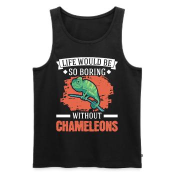 Chameleon Cadeau Caméléon - Débardeur bio Premium Homme - noir - Devant - Michal (187cm)