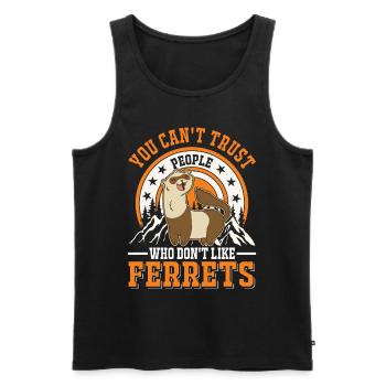 Ferret Lover Ferret Cadeau - Débardeur bio Premium Homme - noir - Devant - AI Model Male 178 light (178cm)