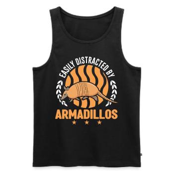 Easily distracted by Armadillo's armadillo - Men's Premium Organic Tank Top - black - Front - AI Model Male 178 light (178cm)