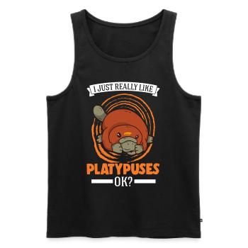 I just really like Platypuses, ok Platypus - Men's Premium Organic Tank Top - black - Front - Michal (187cm)