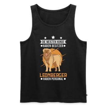 Leonberger Personal - Männer Premium Bio Tank Top - Schwarz - Vorne - Michal (187cm)