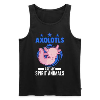 Axolotl Spirit Animal Tail Lurch - Men's Premium Organic Tank Top - black - Front - Michal (187cm)