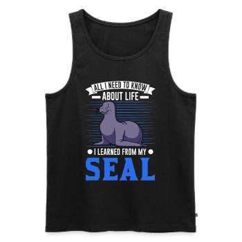 Seal Gift Seal Sea Lion - Men's Premium Organic Tank Top - black - Front - Michal (187cm)