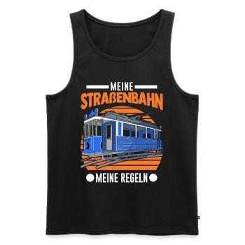 Meine Straßenbahn Meine Regeln Tram S-Bahn - Männer Premium Bio Tank Top - Schwarz - Vorne - AI Model Male 178 light (178cm)