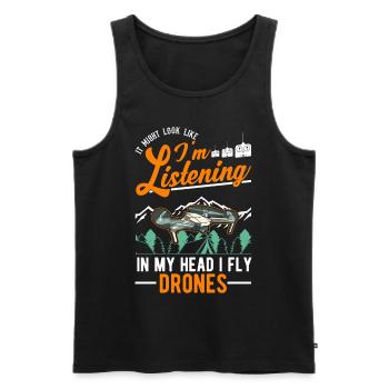 Drohnenpilot Geschenk Drohne Quadrocopter - Männer Premium Bio Tank Top - Schwarz - Vorne - Michal (187cm)