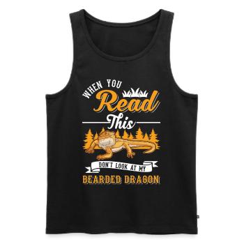 Bearded Dragon Pogona Gift - Men's Premium Organic Tank Top - black - Front - Michal (187cm)