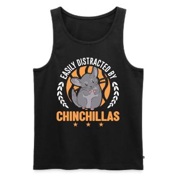 Easily distracted by Chinchillas - Männer Premium Bio Tank Top - Schwarz - Vorne - Michal (187cm)