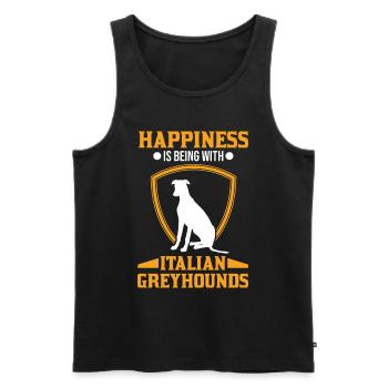 Italienischer Windhund Italienisches Windspiel - Männer Premium Bio Tank Top - Schwarz - Vorne - Michal (187cm)