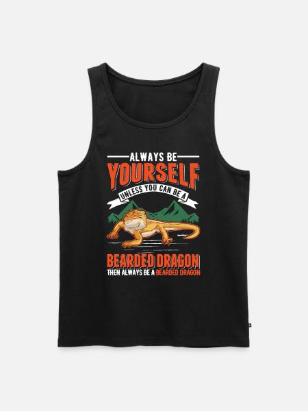 Bearded Dragon Pogona Gift - Men's Premium Organic Tank Top - black