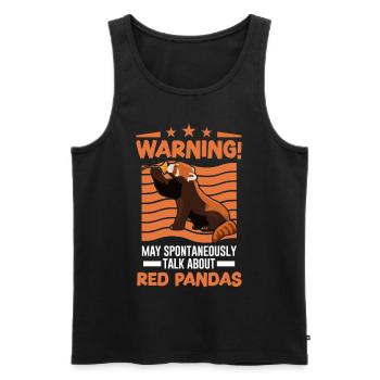 Peut parler spontanément des pandas roux - Débardeur bio Premium Homme - noir - Devant - Michal (187cm)