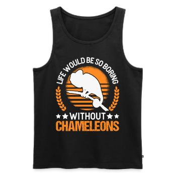 Chameleon Cadeau Caméléon - Débardeur bio Premium Homme - noir - Devant - Michal (187cm)