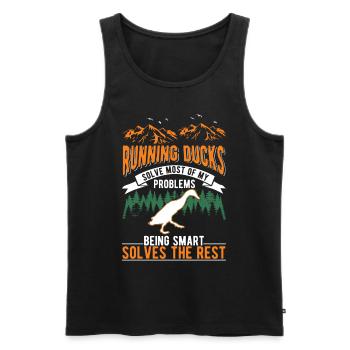 Indian Running Gift Running Duck - Débardeur bio Premium Homme - noir - Devant - Michal (187cm)