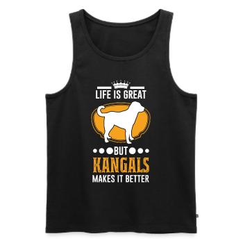 Life is great But Kangals makes it better - Men's Premium Organic Tank Top - black - Front - Michal (187cm)