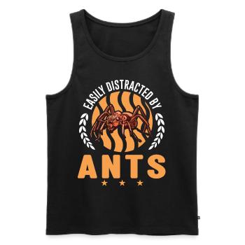 Easily distracted by Ants Ants Anthill - Men's Premium Organic Tank Top - black - Front - AI Model Male 178 light (178cm)