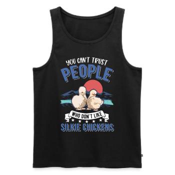 Silk Chicken Gift Silkie Chicken - Men's Premium Organic Tank Top - black - Front - Michal (187cm)
