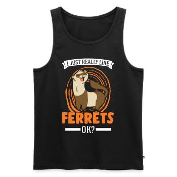 J’aime beaucoup Ferrets Frettchen - Débardeur bio Premium Homme - noir - Devant - Michal (187cm)