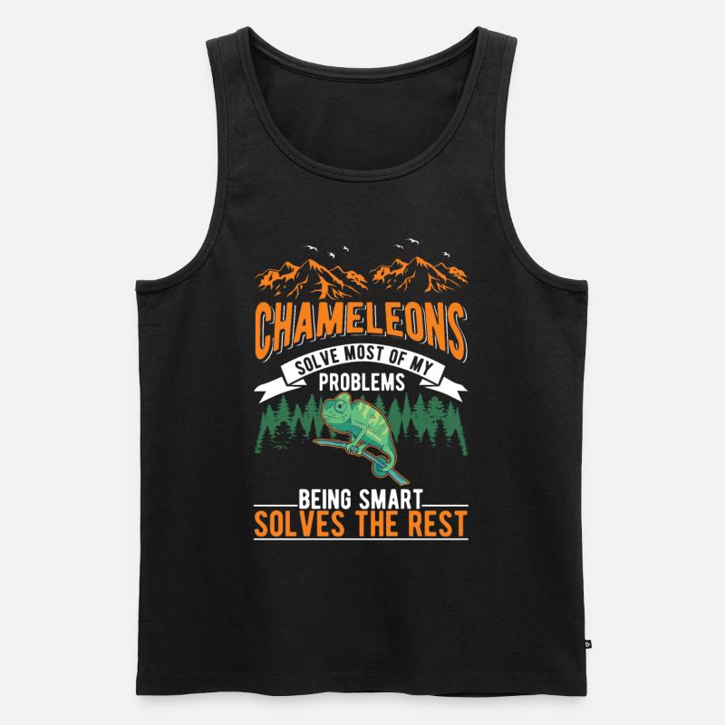 Chamäleon Geschenk Chameleon - Männer Premium Bio Tank Top - Schwarz