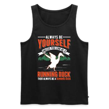 Indian Running Gift Running Duck - Débardeur bio Premium Homme - noir - Devant - Michal (187cm)