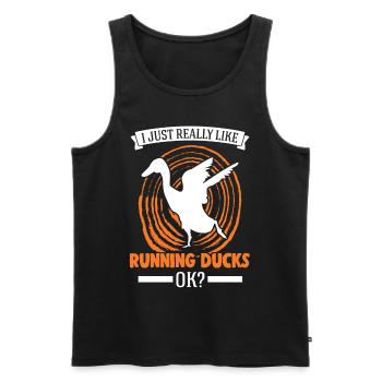 I just really like Running Ducks, ok Laufente - Men's Premium Organic Tank Top - black - Front - Michal (187cm)