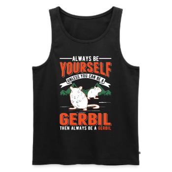 Gerbil Gift Racing Rat Germesau - Men's Premium Organic Tank Top - black - Front - AI Model Male 178 light (178cm)