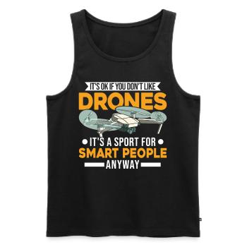 Drone Gift Quadcopter Drone Pilot - Men's Premium Organic Tank Top - black - Front - Michal (187cm)