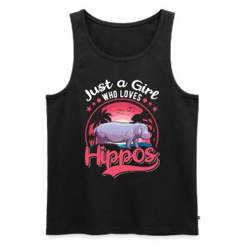 Juste une fille qui aime Hippo Hippo Hippo Hippo Hippo Hippo - Débardeur bio Premium Homme - noir - Devant - Michal (187cm)