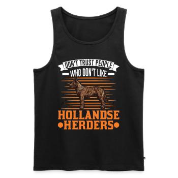 Hollandse Herder Hollandse Herderdshond - Débardeur bio Premium Homme - noir - Devant - Michal (187cm)
