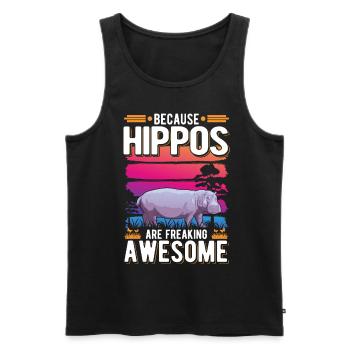 Hippo Gift Hippo Hippo Hippo - Men's Premium Organic Tank Top - black - Front - AI Model Male 178 light (178cm)