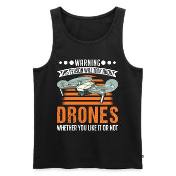 Drohne Geschenk Quadrocopter Drohnenpilot - Männer Premium Bio Tank Top - Schwarz - Vorne - Michal (187cm)