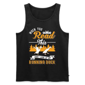Indian Running Gift Running Duck - Men's Premium Organic Tank Top - black - Front - Michal (187cm)