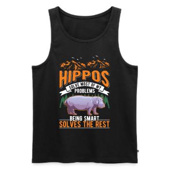 Hippo Gift Hippo Hippo Hippo - Men's Premium Organic Tank Top - black - Front - Michal (187cm)