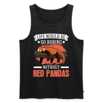 Panda Rouge Cadeau Panda Rouge - Débardeur bio Premium Homme - noir - Devant - AI Model Male 178 light (178cm)