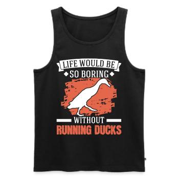 Indian Running Gift Running Duck - Men's Premium Organic Tank Top - black - Front - Michal (187cm)