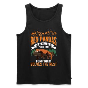 Red Panda Gift Cat Bear - Men's Premium Organic Tank Top - black - Front - AI Model Male 178 light (178cm)