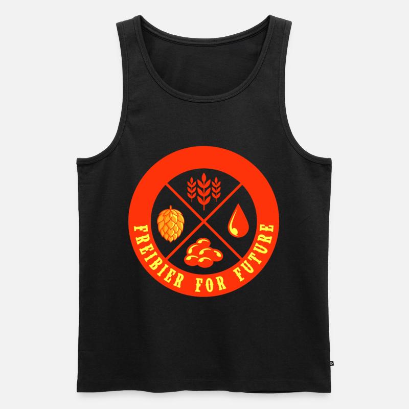 Biertrinker Freibier For Future - Männer Premium Bio Tank Top - Schwarz