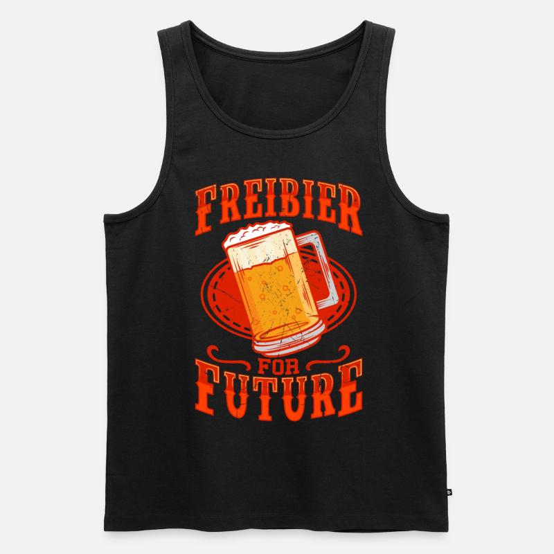 Biertrinker Freibier For Future - Männer Premium Bio Tank Top - Schwarz