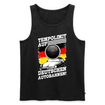 Autobahn Tempolimit Tempolimit Auf Deutschen - Männer Premium Bio Tank Top - Schwarz - Vorne - AI Model Male 178 light (178cm)