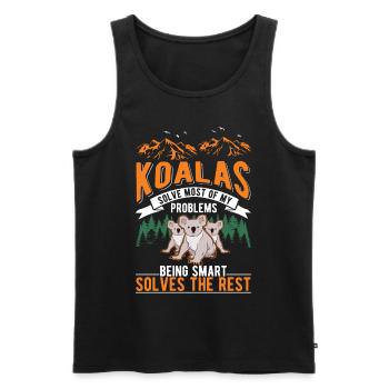 Koala Gift Koala Bear - Men's Premium Organic Tank Top - black - Front - Michal (187cm)