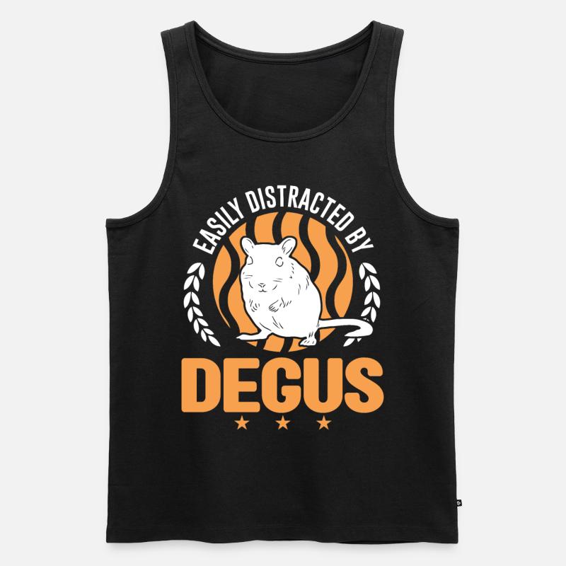 Easily distracted by Degus - Männer Premium Bio Tank Top - Schwarz