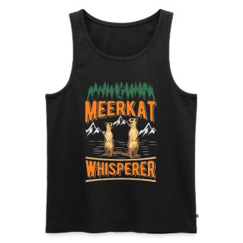 Erdmännchen Flüsterer Meerkat Whisperer - Débardeur bio Premium Homme - noir - Devant - Michal (187cm)