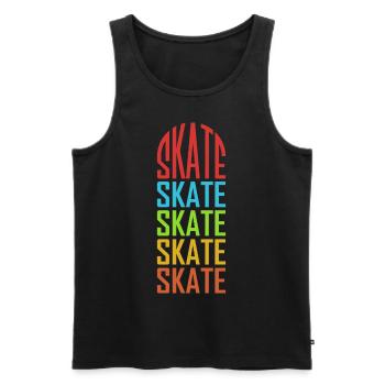 Skateboarder Skateboard Skate Pattern - Débardeur bio Premium Homme - noir - Devant - AI Model Male 178 light (178cm)