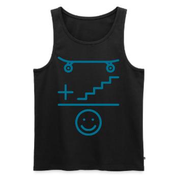 Skateboarder Skateboard And Stairs Smile - Men's Premium Organic Tank Top - black - Front - Michal (187cm)
