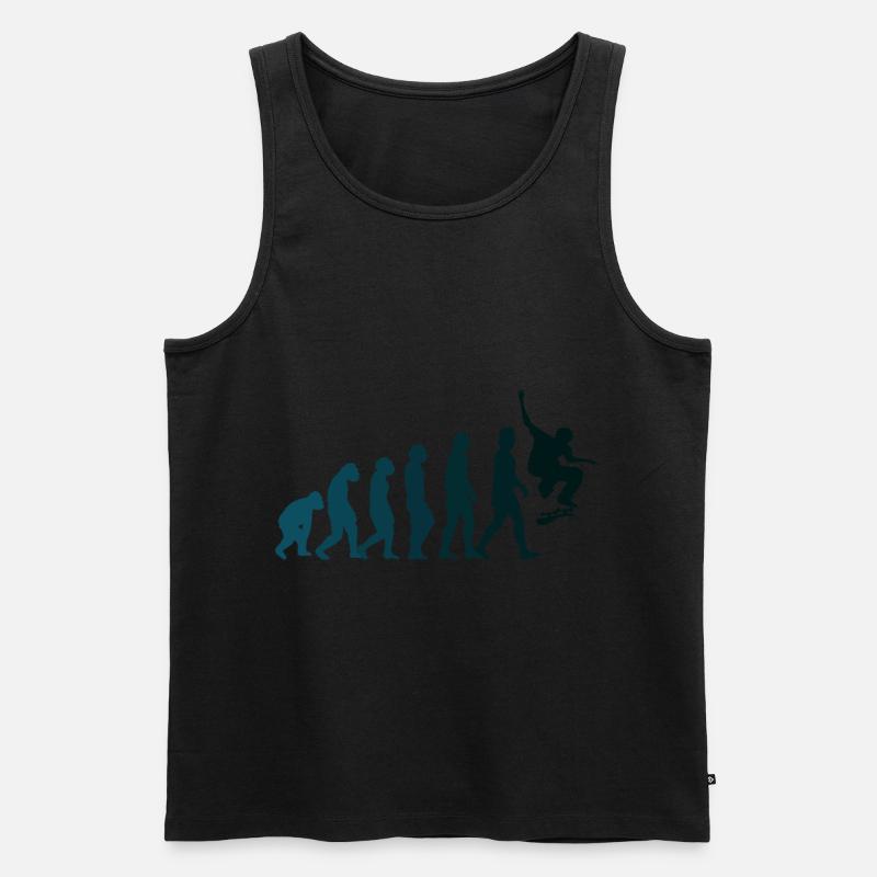 Skateboarder Skateboard Evolution - Männer Premium Bio Tank Top - Schwarz