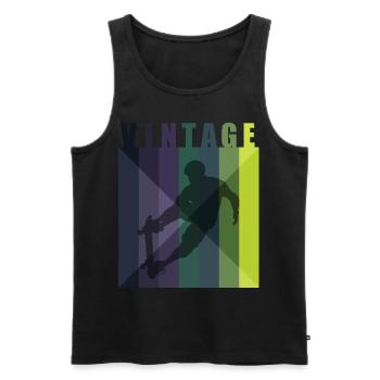 Skateboarder Vintage Skateboard Trick - Débardeur bio Premium Homme - noir - Devant - AI Model Male 178 light (178cm)