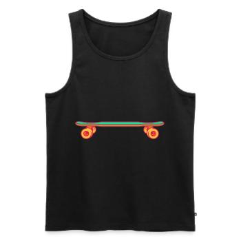 Skateboard Retro Longboard Vintage - Männer Premium Bio Tank Top - Schwarz - Vorne - AI Model Male 178 light (178cm)