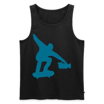 Skateboarder Skateboard Cinéaste - Débardeur bio Premium Homme - noir - Devant - Michal (187cm)